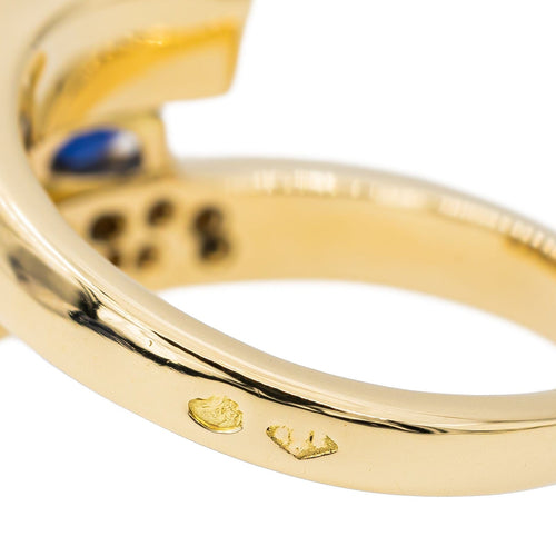 Bague 54 Bague Or jaune Saphir, Diamant 58 Facettes 3042857CN