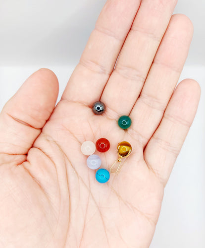 Pendentif Pendentif vintage or jaune 18k billes de pierres interchangeables (quartz et autres) 58 Facettes A06184