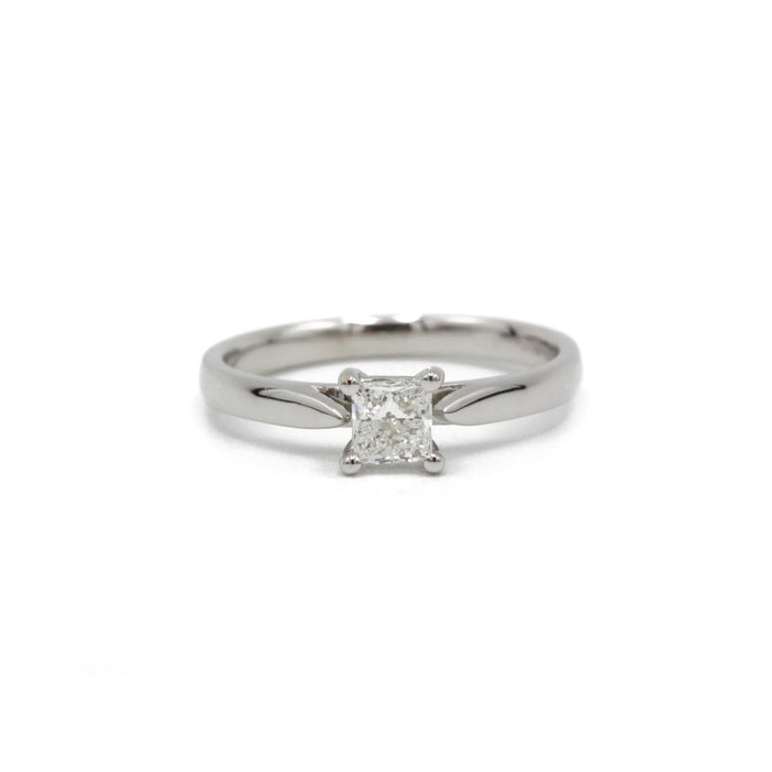 Solitaire or blanc diamant