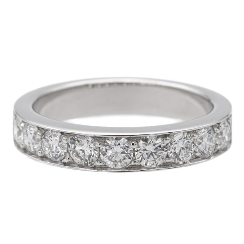 Bague 53 Bague Demi-alliance Or blanc Diamant 58 Facettes 578772RV