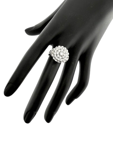 Bague 55 Bague cocktail vintage certifiée HRD or blanc et diamants 58 Facettes