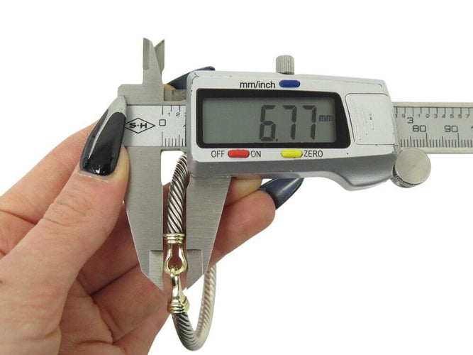 Bracelet bracelet DAVID YURMAN buckle classic cable 5mm en argent 925 or jaune 14k 58 Facettes 267212