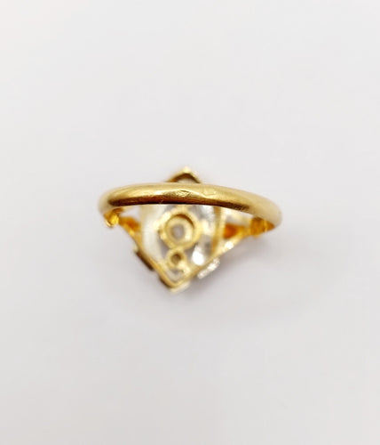 Bague 53.5 Bague marquise Art Déco or jaune, diamant taille rose (circa 1910) 58 Facettes A06376