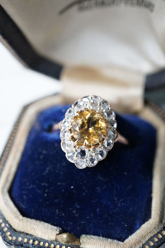 Bague 52 Bague marquise en or rose, citrine et diamants 58 Facettes SQ8479040