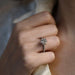 Bague 53 Solitaire or gris diamant brillant (HRD) 58 Facettes