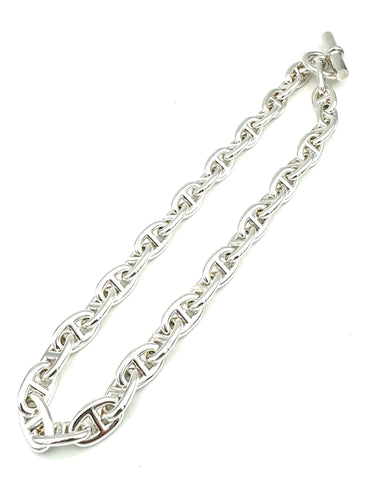 Collier HERMES. Collection "Chaine d'ancre", collier argent MM 58 Facettes