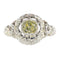 Bague 53 Bague édouardienne en platine avec diamant jaune fantaisie – Un écho dentelé à l'élégance des années 1920 58 Facettes 25115-0280