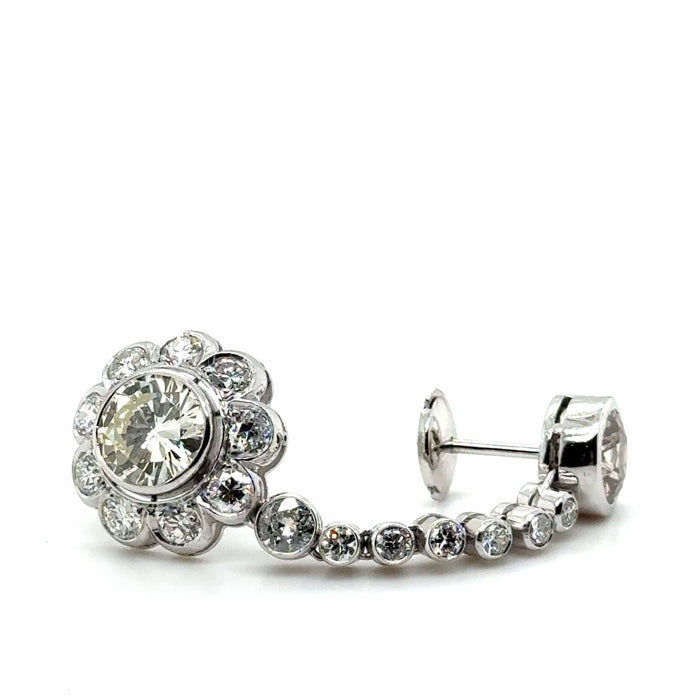 Boucles d'oreilles Boucles d’oreilles Platine et Diamants - Année 1960 58 Facettes 1.0000435/1