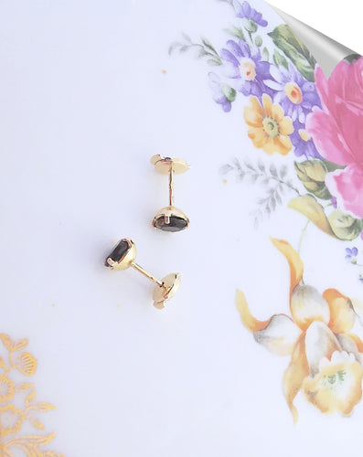 Boucles d'oreilles Boucles d'oreilles puces Quartz fumé 58 Facettes AA 1526