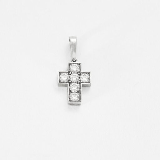 Pendentif CARTIER - Pendentif "Croix" en or blanc et diamants 58 Facettes