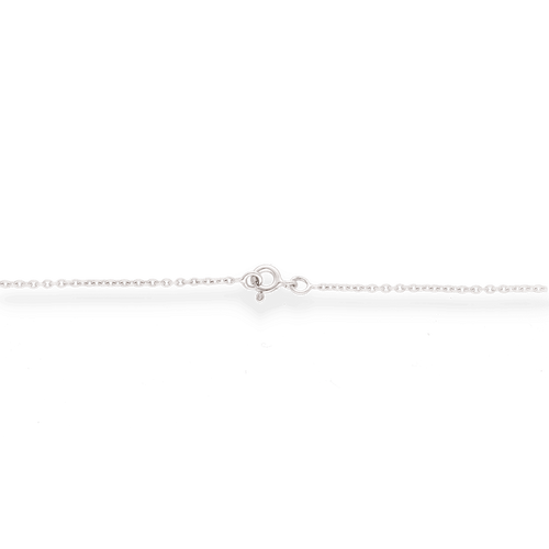 Collier Collier pendentif en or gris 18K avec spessartite cabochon et 3 diamants princesse - 37 cm 58 Facettes FB09339