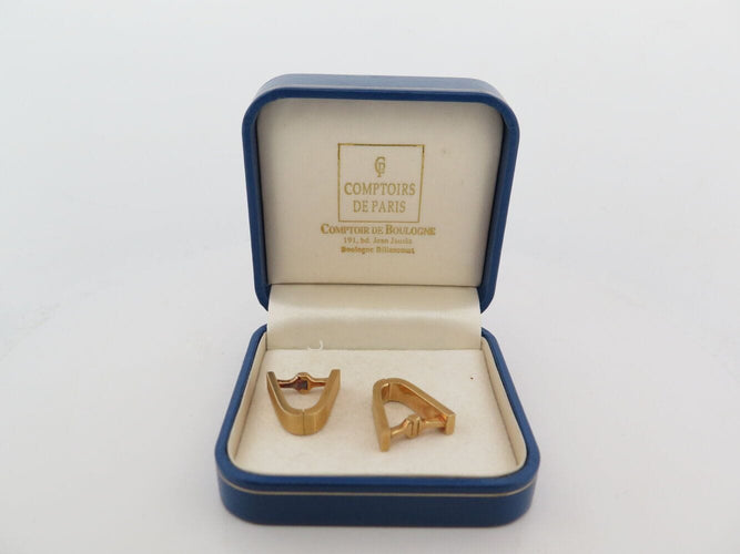 Boutons de manchette boutons de manchettes guilloches pointes de diamant or jaune 18k 12gr links 58 Facettes 271267