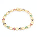 Bracelet Bracelet coeurs, rubis, saphirs et émeraudes en or jaune 58 Facettes E361847