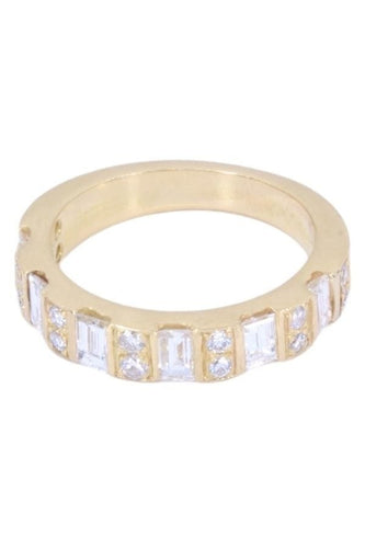 Bague 53.5 DEMI ALLIANCE DIAMANTS 1.33ct 58 Facettes 087621