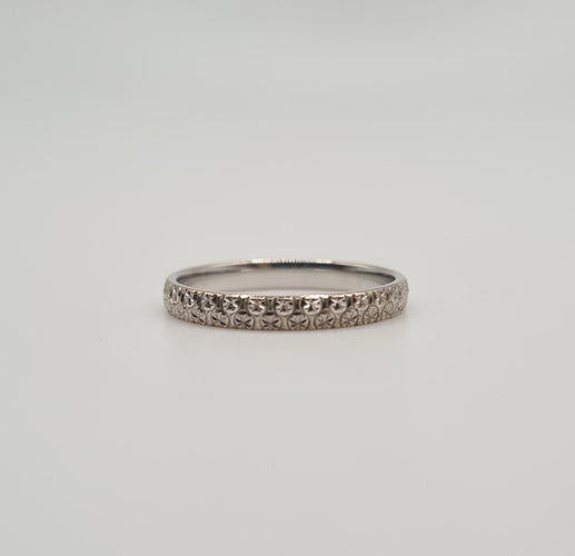 Bague 52 Alliance or blanc 18 carats 58 Facettes