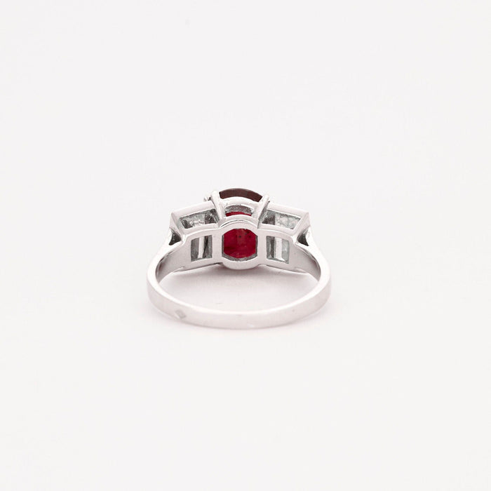 Bague 52 Bague style Art Déco or blanc, rubis et diamants 58 Facettes AB22