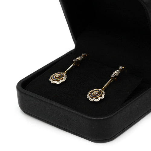 Boucles d'oreilles Art Déco - Or, Diamants & Saphirs
