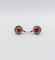 Boucles d'oreilles Dormeuses marguerite antique or rose pierre rouge et diamants 58 Facettes A00730