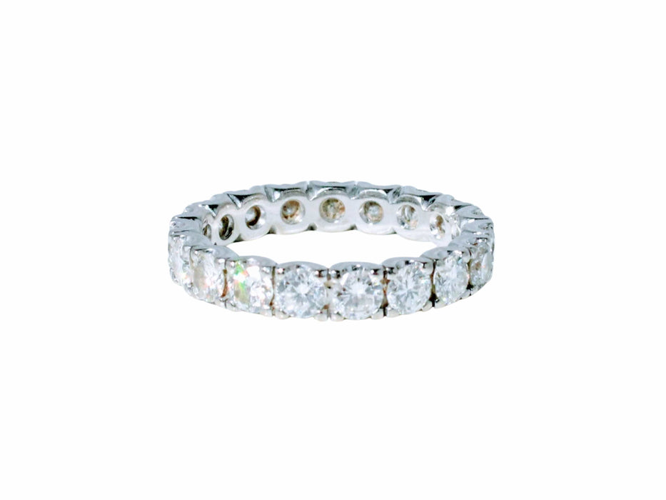 Bague 55 Alliance Américaine or blanc diamants 58 Facettes 240 565