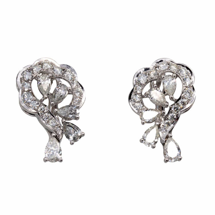 Boucles d'oreilles Boucles d'oreilles or blanc diamants 58 Facettes 38800020