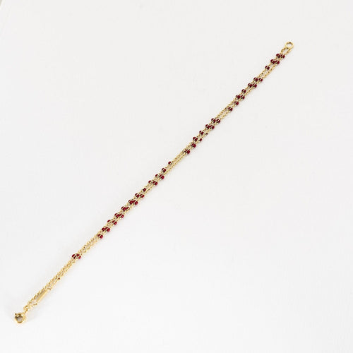 CLOZEAU - Bracelet en or jaune et résine de couleur rouge