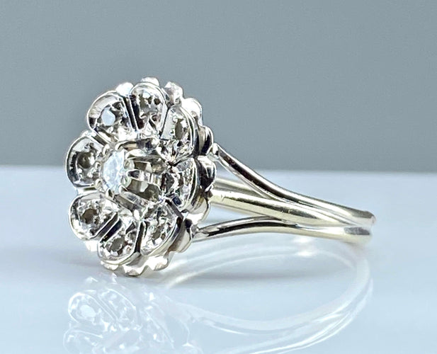 Bague 51 Bague en or blanc 18 carats et diamants 58 Facettes AB322