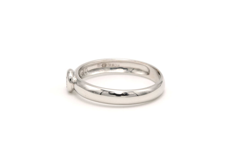 Bague 53 Solitaire contemporain en or blanc serti d'un diamant 58 Facettes 19664