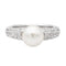 Bague 53 Bague Cocktail Or blanc Perle, Diamant 58 Facettes 2686301CN