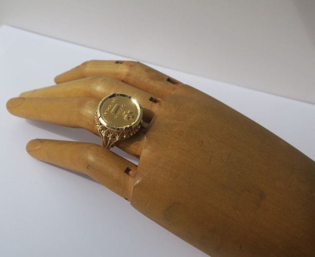 Bague 52 AUGIS - bague médaille d’amour en or jaune 58 Facettes