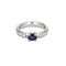 Bague 54 Bague bandeau or blanc, saphir et diamants 58 Facettes GU197