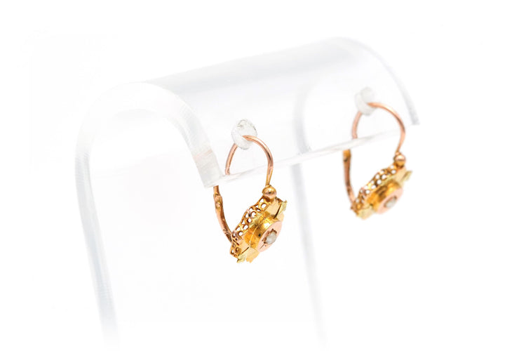 Boucles d'oreilles Boucles d'oreilles Art Déco en or jaune serties de perles 58 Facettes B556