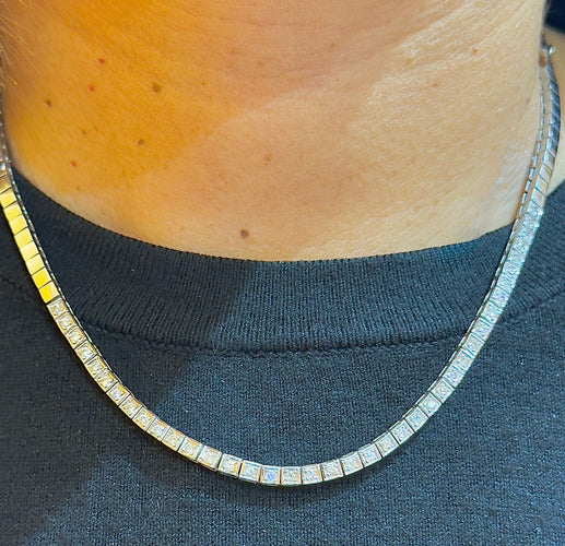 Collier Collier Tennis en or blanc et diamants 58 Facettes