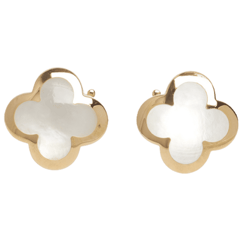 Boucles d'oreilles Van Cleef & Arpels - Boucles d’oreilles Pure Alhambra Nacre en or jaune 58 Facettes