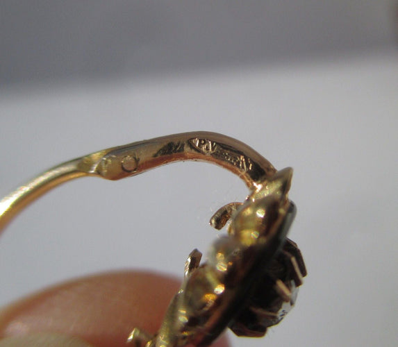 Boucles d'oreilles Mono boucle d’oreille dormeuse provençale XIXe en or rose et diamant 58 Facettes