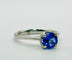 Bague 55 Solitaire en or blanc avec tanzanite 58 Facettes 50122