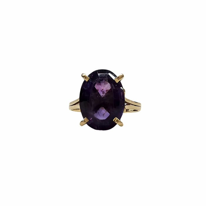 Bague 61 Bague en or jaune et amethyste 58 Facettes CAE-RI-OV-YGAM