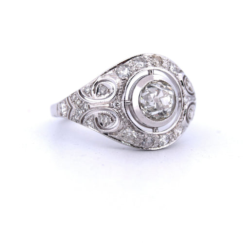 Bague 57 BAGUE LIBERTY EN OR BLANC 18 KT - DIAMANT 1,40 CT 58 Facettes
