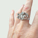 Ring 54.5 RETRO STYLE RING PERIOD 1940-1945 in PLATINUM with DIAMONDS 58 Facettes Q993A