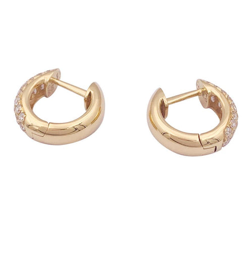 Paire de créoles or jaune, diamants. 58 Facettes 34483
