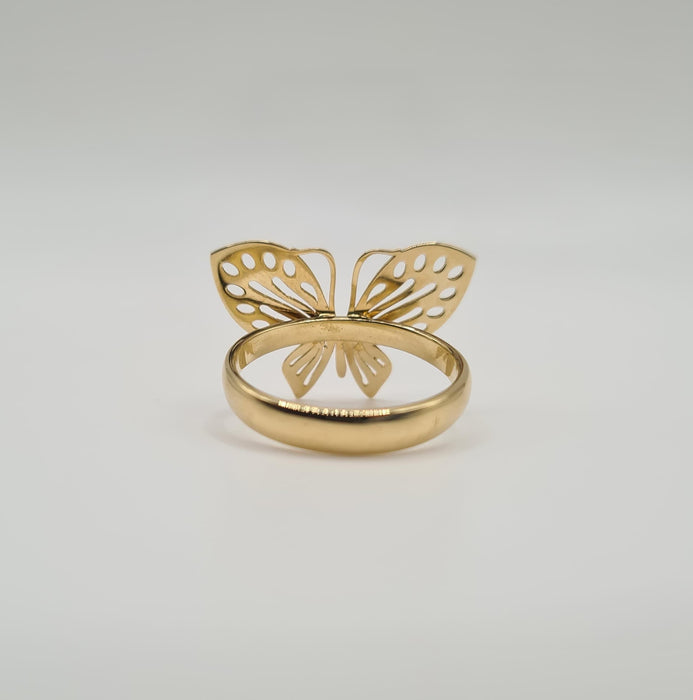 Bague papillon or jaune