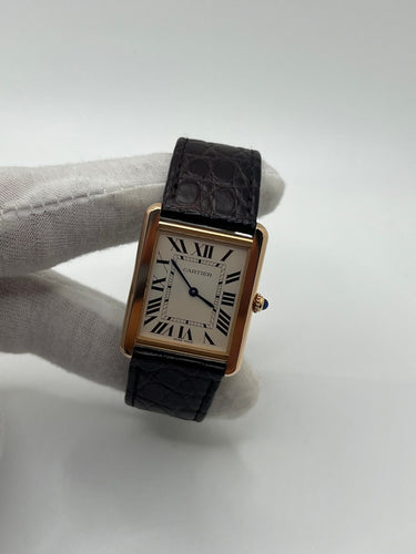 Montre Cartier Tank Solo Or Jaune 18 carats 58 Facettes