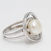 Bague 56 Bague en or blanc avec perle 58 Facettes E363459