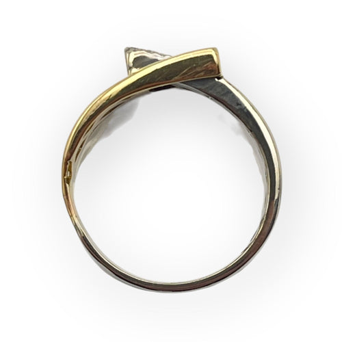 Bague 55 Bague deux ors et pavage diamants 58 Facettes 149059280