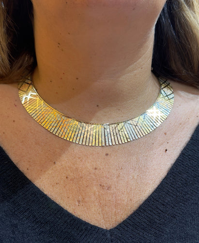 Boucles d'oreilles Parure en or 18 carats 3 couleurs , collier ruban et bracelet 58 Facettes