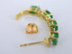 Gold earrings with diamonds and emerald 58 Facettes 2135