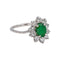 Bague 50 Bague Marguerite Or blanc Emeraude, Diamant 58 Facettes 4941667CN