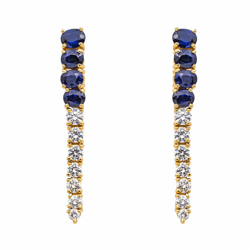 Boucles d'oreilles Boucles d'oreilles Pendantes Or jaune Saphir, Diamant 58 Facettes 4324641CN