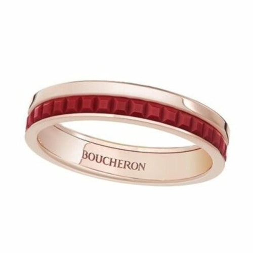 Bague 52 BOUCHERON - Bague Quatre or rose et céramique rouge 58 Facettes 101460