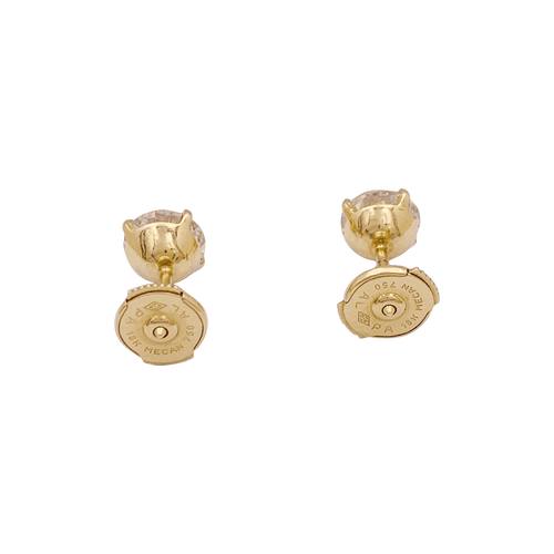 Boucles d'oreilles Puces d'oreille diamant, or jaune. 58 Facettes 34523