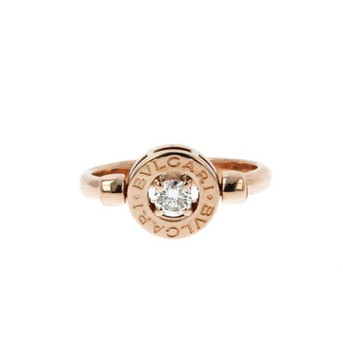 Bague 54 Bulgari Bague Maison Bulgari , Collection 'Bulgari Flip' , Or Rose 18 Carats Et Diamant Taille Brillant 58 Facettes 4362